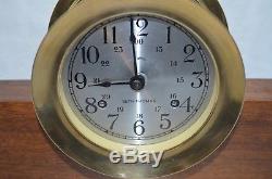 Vintage Seth Thomas Nautical Clock Brass Working With Key