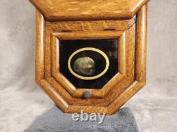 Vintage Seth Thomas Oak Cabinet Pendulum Wall Clock Key Wind