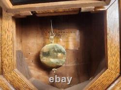 Vintage Seth Thomas Oak Cabinet Pendulum Wall Clock Key Wind