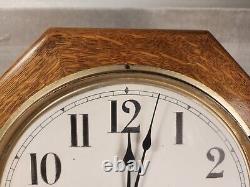 Vintage Seth Thomas Oak Cabinet Pendulum Wall Clock Key Wind