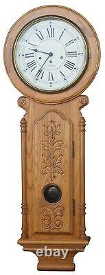 Vintage Seth Thomas Oak Wall Clock Peekaboo Franz Hermle German Works 46