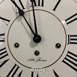 Vintage Seth Thomas Oak Wall Clock Peekaboo Franz Hermle German Works 46 READ