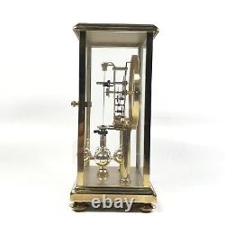 Vintage Seth Thomas Quartz Tuscany Brass & Glass With Rotating Pendulum #0185