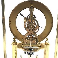 Vintage Seth Thomas Quartz Tuscany Brass & Glass With Rotating Pendulum #0185