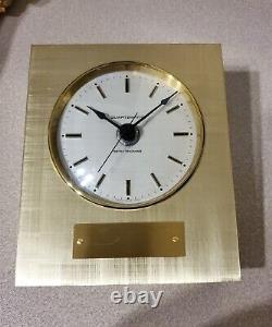 Vintage Seth Thomas Quartzmatic Brass Desk Clock Quartz Operation. Refurbished