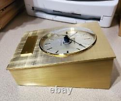 Vintage Seth Thomas Quartzmatic Brass Desk Clock Quartz Operation. Refurbished