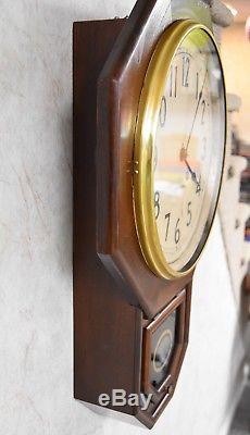 Vintage Seth Thomas Regulator School House Wall Clock Works 8 Day