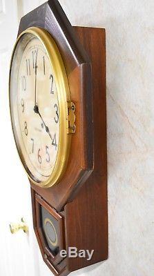 Vintage Seth Thomas Regulator School House Wall Clock Works 8 Day