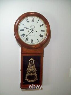 Vintage Seth Thomas Regulator Wall Clock Key Wind Pendulum Movement Works