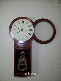 Vintage Seth Thomas Regulator Wall Clock Key Wind Pendulum Movement Works