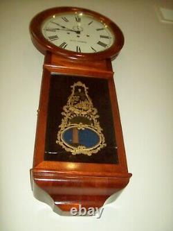 Vintage Seth Thomas Regulator Wall Clock Key Wind Pendulum Movement Works