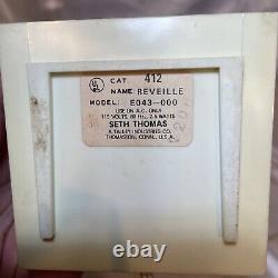 Vintage Seth Thomas Reveille E043-000 Flag 76 Desk Mantle Clock Working! Rare