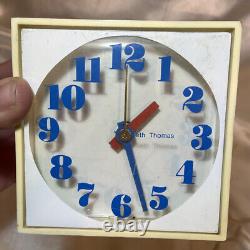 Vintage Seth Thomas Reveille E043-000 Flag 76 Desk Mantle Clock Working! Rare