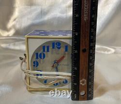 Vintage Seth Thomas Reveille E043-000 Flag 76 Desk Mantle Clock Working! Rare