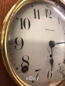 Vintage Seth Thomas Round Top Mantle/shelf Clock Oak 89al