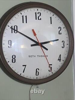 Vintage Seth Thomas School Clock Model SS18D Electric 1950's-60's Working