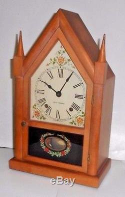 Vintage Seth Thomas Sharon Gothic Cottage Steeple 8 Day Chime Clock Working