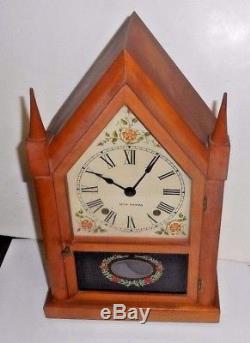 Vintage Seth Thomas Sharon Gothic Cottage Steeple 8 Day Chime Clock Working