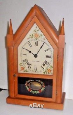 Vintage Seth Thomas Sharon Gothic Cottage Steeple 8 Day Chime Clock Working