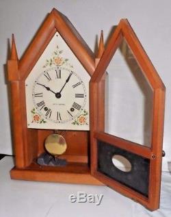 Vintage Seth Thomas Sharon Gothic Cottage Steeple 8 Day Chime Clock Working