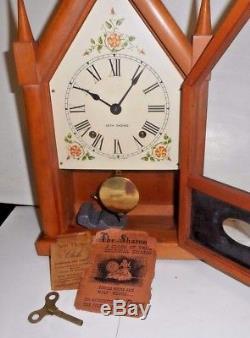 Vintage Seth Thomas Sharon Gothic Cottage Steeple 8 Day Chime Clock Working