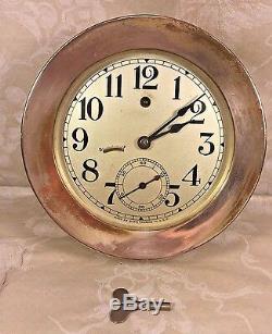 Vintage Seth Thomas Ship's Wall Clock with Seconds Hand Runs! 7.25 Bezel