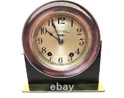 Vintage Seth Thomas Ships Bell 8 Day Mantle Clock Seven Jeweled With Stand