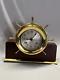 Vintage Seth Thomas Ships Wheel Mantle Clock Wood Brass No Key