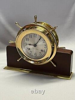 Vintage Seth Thomas Ships Wheel Mantle Clock Wood Brass No Key