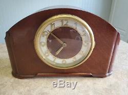 Vintage Seth Thomas Simsbury 1E Mantel Wooden Chime Clock Tested