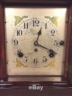 Vintage Seth Thomas Sonora Chime Clock 4 Bells Adamantine Case Running