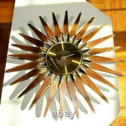 Vintage Seth Thomas Starburst/Sunburst Atomic Mid Century Wall Clock Stylemaster