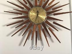 Vintage Seth Thomas Starflower Atomic Starburst MID Century Modern Wall Clock
