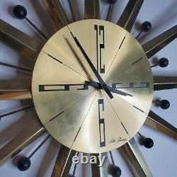 Vintage Seth Thomas Starlight Starburst Wall Clock Atomic Model E618-001 Brass