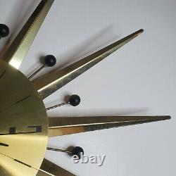 Vintage Seth Thomas Starlight Starburst Wall Clock Atomic Model E618-001 Brass