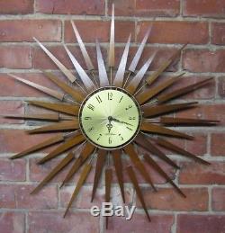 Vintage Seth Thomas Sunburst, Starburst Wall Clock