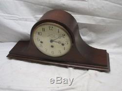 Vintage Seth Thomas Tambour Camel Back Shelf/Mantle Westminster Chime Clock
