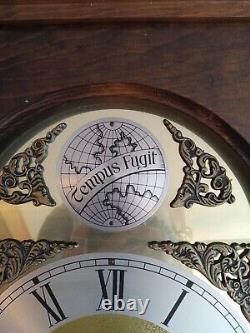 Vintage Seth Thomas Tempus Fugit Wall Mount Grandfather Clock