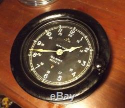 Vintage Seth Thomas US NAVY Military Ship's Clock 64113-E BAKELITE CASE Runs Grt