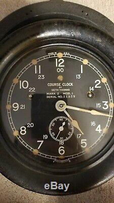 Vintage Seth Thomas US Navy WWII Course Clock Mark 2 Model 1 #21359