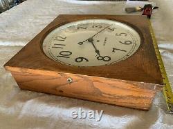 Vintage Seth Thomas USA Square Wood Cased Pendulum Clock for parts or repair