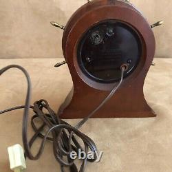 Vintage Seth Thomas WORKING Wooden Ship Wheel Clock electric Nautical