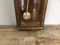 Vintage Seth Thomas Wall Hanging Wood Chime Clock Westminster AVE Maria 23 Tall