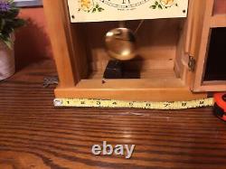 Vintage Seth Thomas Wood Sharon 9W Steeple Chime Rod Key Pendulum Mantle Clock