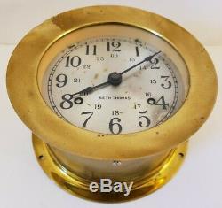 Vintage Seth Thomas'helmsman' Brass Nautical Ships Bell Porthole Marine Clock