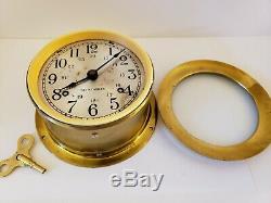 Vintage Seth Thomas'helmsman' Brass Nautical Ships Bell Porthole Marine Clock