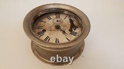 Vintage Seth Thomas ship's clock silvertone made in USA Thomaston Conn