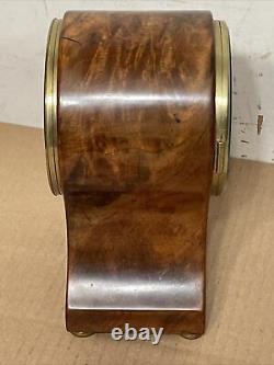 Vintage Solid Burl Wood Balloon Top Clock Case With Seth Thomas Movement