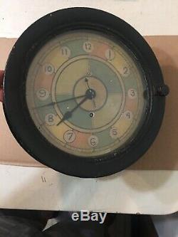 Vintage WWII Seth Thomas Ships Clock With 8 Dial Sector Clock Second Sweep