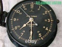 Vintage WWII WW2 US Military U. S. NAVY SHIP Nautical CLOCK SETH THOMAS